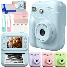 Children's Instant Print Camera, Multifunctional Camera Can Take Videos, Multiple Options: Single Camera, Single Camera + 4 Rolls Of Colored Photo Paper (Red/Blue/Orange/Green) + Gift Box & Gift Bag, Can Record Color Videos And Print Photos, Equipped With 5 Major Functions To Surprise Kids, High-Quality Children's Digital Camera, New Model, Christmas, Thanksgiving, Halloween, Birthday, Graduation Season And Back To School Gifts - Multicolor - View 2