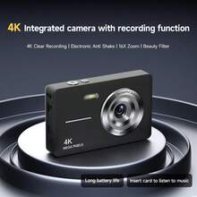 Kamera Digital Dot Matrix, Kamera Digital Murah, Kamera Digital Ultra Jernih, Zoom Piksel, Kamera Depan dan Belakang, Pengisian Daya USB, Casing ABS, Cocok untuk Remaja dan Dewasa, Dapat Digunakan sebagai Hadiah Liburan - View 5