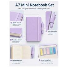 Mini A7 Notebook Portable Diary Set With Small Pocket, Leather Cover, Waterproof, Skin-Like Touch - Multicolor - View 8