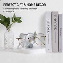 3D Printed Elephant Glasses Holder | Nap Companion, Marble Pattern Animal Glasses Storage Rack | Cute Home Office Desktop Organizer, Fun Glasses Display Stand, Creative Christmas And Birthday Gift, Suitable For Men And Women Colleagues - Multicolor - View 4