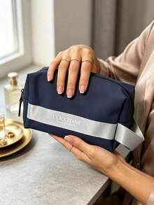 L'Occitane Portable Zippered Cosmetic Bag, Soft Fabric Large Capacity Makeup Storage Pouch, Waterproof Travel Toiletry Bag, Skincare Accessories Gift LOCCITANE-GIFT-42 - Black - View 4