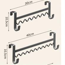 Black Metal Over-The-Door Hook, Wavy Multi-Functional Clothes Rack, No-Drill Door Storage Rack, Space Saving Towel Coat Rack, Bedroom Bathroom Closet Door Hook, Dorm Apartment Entryway Organizer, Home Decor, Room Decor, Bedroom Decor - Multicolor - View 3