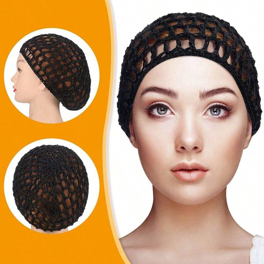 Topi Jaring Rajutan Tangan Wanita Warna Polos, Kain Rajut Berongga Elastisitas Tinggi dan Bernapas, Penutup Penuh untuk Pakaian Tidur dan Penyimpanan Rambut untuk Rambut Panjang untuk Mengurangi Kusut, Cocok untuk Penataan dan Perawatan Sehari-hari - MultiWarna - View 1