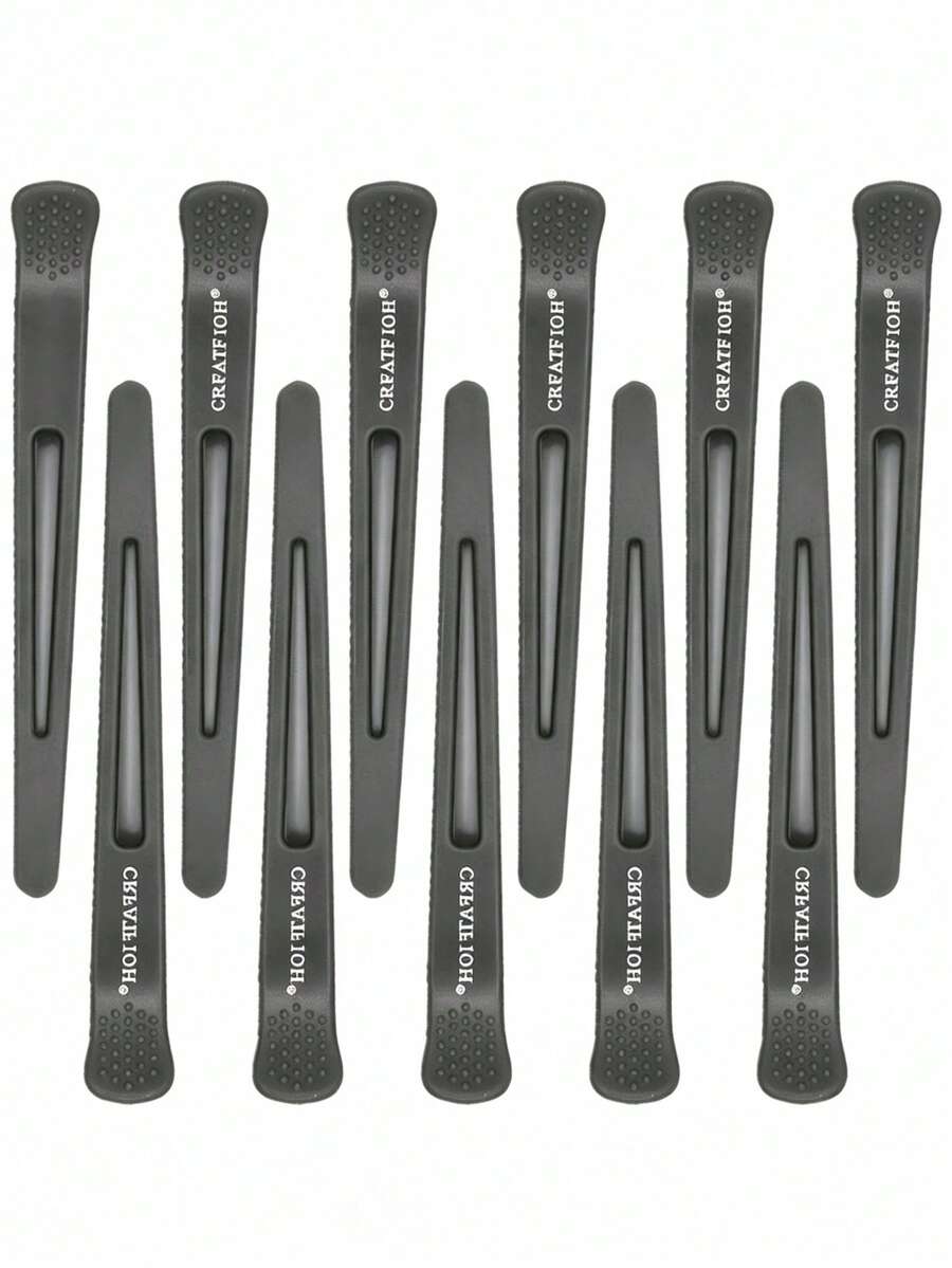 12/6pcs Professional Hair Sectioning Clips, No-Trace Non-Slip Alligator Hair Clips With Silicone Ring, Suitable For Barbers And Home Hair Cutting, Unisex - Multicolor - View 1