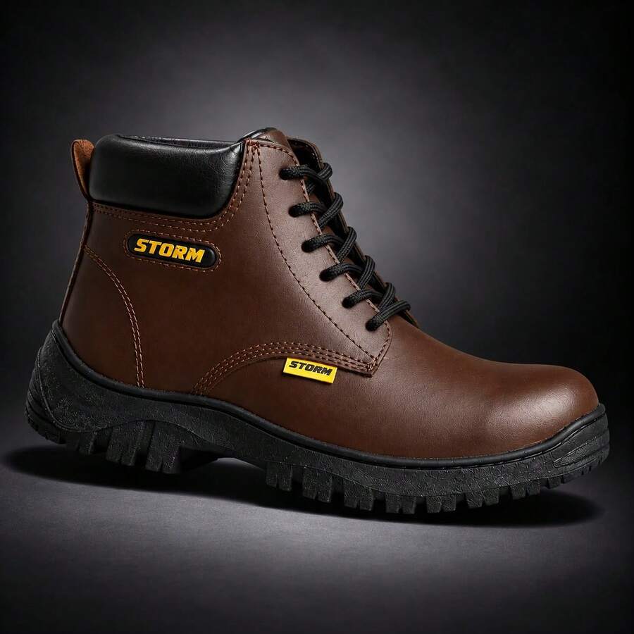 STORM Industrial Boots With Polyamide Helmet - Maximum Protection, Extreme Resistance And Professional Comfort - Cafe - View 1