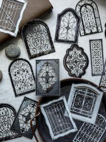 1 Pack 20pcs PET Iron Art Stained Glass Window Planner Diary Decorative PET Stickers - DT1859 - View 3