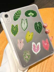 50pcs Colorful Artistic Plant Leaf Stickers PET Material For Adults Teens Sticker Enthusiasts Scrapbooking, Notebooks Laptops Phone Cases Luggage And Guitar Decorations Stickers - A - View 3