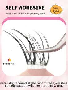 100pcs Cartoon Style Self-Adhesive False Eyelashes, No Glue Needed, Single Cluster False Eyelashes, Suitable For Beginners, Natural Transparent Stem, Suitable For All Occasions, False Eyelashes, Glue-Free False Eyelashes - C - View 3