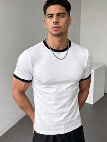 ZYNTH BALENO Men's Summer Fashion Crew Neck Short Sleeve T-Shirt, Suitable For Gym, Outdoor Sports, White - White - View 4