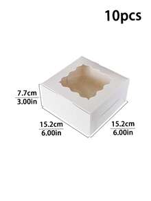 5pcs/10pcs/20pcs Scalloped Transparent See‑Through Window Gift Boxes Minimal Solid Paper Cases Decorative Packaging For Christmas Gifting & Party Gathering - View 18