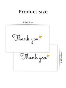 50pcs White Thank You Cards With Heartfelt Gratitude, Simple Script Thank You Note Cards, Small Business Package Insert Appreciation Greeting Cards For Online Retailers - Heart Thank You Card - View 5
