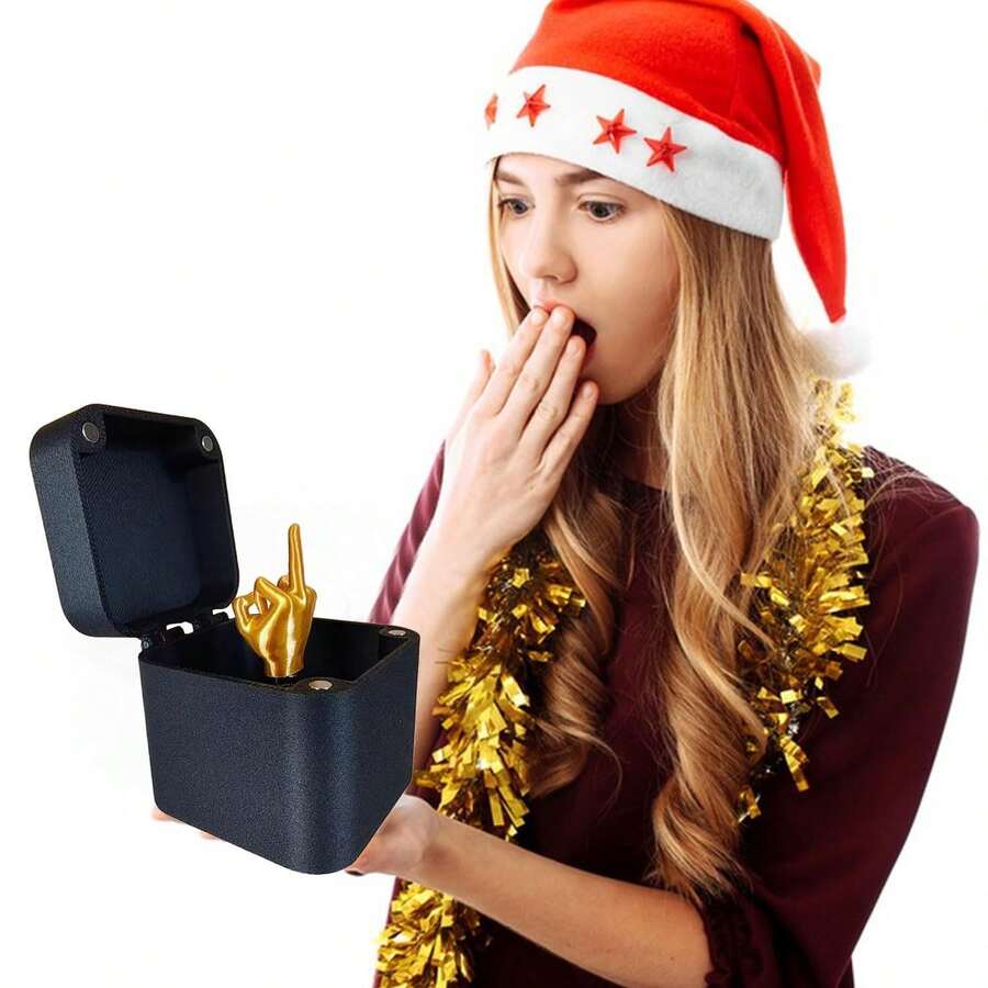 1pc Prank Surprise Box With Spring-Loaded Hand, Funny Gift, Creative Desk Ornament For Adult Office Party - Multicolor - View 1