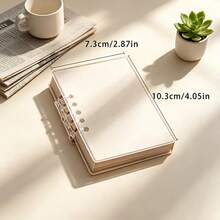 3pcs A7 Transparent Mini Loose-Leaf Notebook, 80 Sheets Removable & Replaceable Grid Inner Pages, Transparent Pocket Planner Notebook, Suitable For Students, School & Office Stationery, Ideal Christmas Holiday Gift - Notebook - View 2