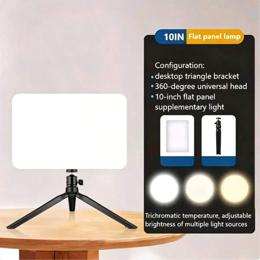 Photography Fill Light, 25.4cm Video Light, USB Powered, With Desktop Stand; Suitable For Meetings, Video Calls, Photography, Office Use, Etc. - A - View 1