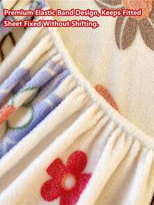 1 buah Sprei Kasur Tebal Lembut Bernapas Motif Flanel Salju (Sprei Kasur Tunggal), Memberikan Kehangatan Instan, Menyerap Kelembapan, Bernapas, Anti Selip, Mudah Dilepas dan Dapat Dicuci dengan Mesin, Cocok untuk Semua Musim, Sempurna untuk Dekorasi Kamar Tidur - Alice - View 8