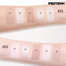 FEOTZNW Light & Shadow 3D 修容與高光盤，2合1修容與高光，雕塑瘦臉妝效，女性面部彩妝盤，彩妝必需品 - 暖色調 - X01#暖色調 - 查看 6