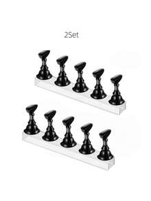 1/2pcs Nail Art Display Stand, Pointed Nail Art Holder, Nail Practice Hand, Nail Painting Tray, For Nail Art Display, Home DIY Beginner Salon Supplies - Multicolor - View 21