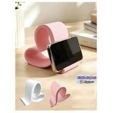 1pc Heart-Shaped Universal Phone & Tablet Stand, Cute Desktop Decor, Creative Gift For Birthday, Wedding, Bridesmaid Party - A - View 1