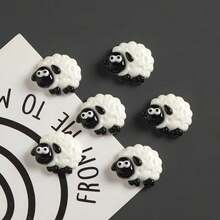 5/10/15pcs Cartoon Sheep Resin Fridge Magnets, Cute Sheep Shaped Refrigerator Magnets For Kitchen Whiteboard Photo Memo Decoration - Multicolor - View 2