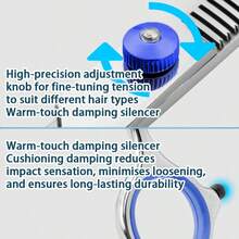 2pcs/Set Hairdressing Scissors 6 Inch Hair Scissors Professional Hairdressing Scissors Cutting Thinning Scissors Barber Shear Accessories - Blue - View 8