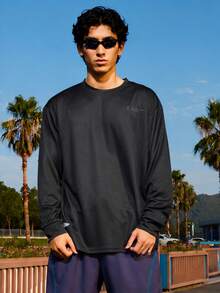 veidoorn New Autumn Long-Sleeve Patterned T-Shirt Top, Simple And Stylish, Unisex, For Training, Running, Ball Sports And Daily Wear - Black - View 4