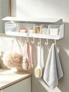 1Pc Wall Mounted Key Storage Box With Hook Multiuse Key Coat Book Sundries Storage Rack, For Bedroom, Office, Living Room, Entryway, Wall Wall Decor,Bathroom Storage Box With Hook,Kitchen Hook With Storage Box - View 6
