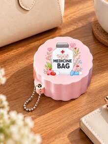 Portable Pill Bottle Organizer, With Chain,Travel Personal Pill Container For Pocket Purse, Medications And Personal Items, Boxes For Home And Outdoor - Multicolor - View 1