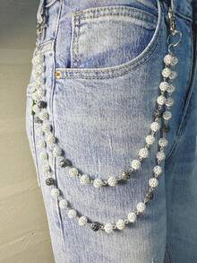 1pc Fashion Punk Minimalist Cross Pendant Pants Chain, Men's Hip Hop Personalized Charm Jewelry, For Pants Decoration - Multicolor - View 3