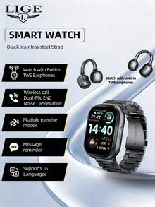 LIGE Smartwatch And Earbuds In One, Splash-Proof, Weather Forecast, Call Alerts, Music Playback, Activity Tracking-A Stylish, Multi-Functional Sports Smartwatch - View 13