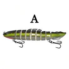Multi-Jointed Fish Lure 12.3cm Realistic 9-Section Hard Bait Freshwater Saltwater Universal Sinking Minnow Sharp Triple Hooks Long Cast For Bass And Perch - A - View 17
