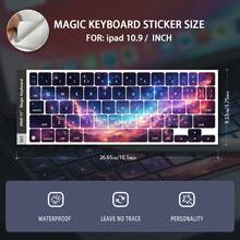 Full Keyboard Stickers For Computer, Amber Green, Starry Purple Ink Wash Star Cluster Pattern, Suitable For 10.9-INCH Magic Keyboard, Independent Key Cut, Perfect Size To Beautify Computer, Waterproof, Wear-Resistant, Non-Fading, Easy To Apply And Removable Without Residue, Multiple Patterns Available - View 11
