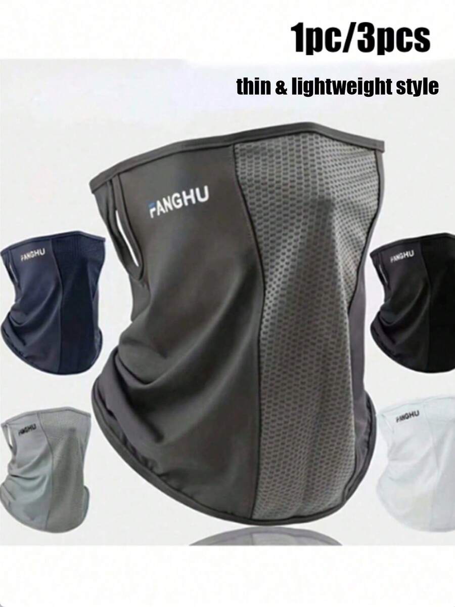 1 buah/3 buah Masker Wajah Bersepeda Sutra Es Perlindungan UV Baru, Tahan Angin, Tahan Debu, Bernapas, Sejuk, Multifungsi, Ringan - MultiWarna - View 1