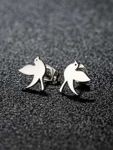 1Pair Stainless Steel Swallow Small Earring Little Bird Jewelry Women /Men Hummingbird Studs Animal Jewelry - GED289 - View 2