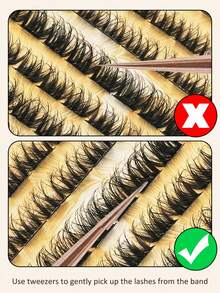 156 Clusters 3D False Eyelashes, 13 Rows Large Capacity Eyelash Clusters, Single Cluster False Eyelashes, Segmented False Eyelashes, Eyelash Clusters, Fluffy False Eyelashes, DIY Eyelash Clusters, D Curl Natural Segmented Eyelash Clusters - D - View 7