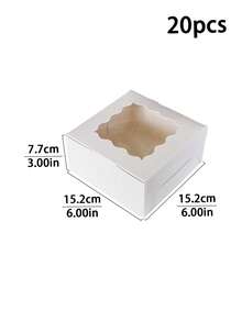 5pcs/10pcs/20pcs Scalloped Transparent See‑Through Window Gift Boxes Minimal Solid Paper Cases Decorative Packaging For Christmas Gifting & Party Gathering - View 13