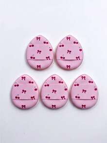 5/10/15/30pcs Mini Triangle Makeup Sponges, Cherry Bow Pattern, Waterproof PU Material, Suitable For Foundation And Concealer, Fit For All Skin Types, Makeup Sponges For Women - Multicolor - View 16