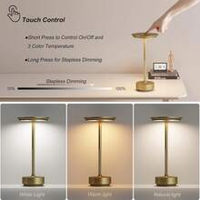 Modern Cordless LED Desk Lamp With Dimmable Touch Switch, Rechargeable, Aluminum Body - Simple Cordless Table Lamp For Hotel - Multicolor - View 8