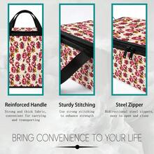 1pc 2DFat Thickened Foldable Zipper Storage Box, Beige Bottom Red Rose Floral Full Print Design, Can Store Clothes, Bedding, Nail Tools, Holiday Items, Fits Under Bed, Suitable For Book Organization, Car Trunk Storage, Cosmetics, Hair Styling Tools, Office, Home Organization, Blankets, Daily Small Items Large Capacity Storage, Wardrobe Placement And Moving Packing, Zipper Closure Secure, Reinforced Handle Durable - Multi-color - View 10