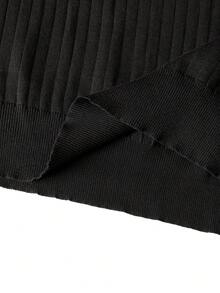 Men's Spring/Autumn Fashion Minimalist Striped Slim Fit Regular Shoulder Zip Collar Long Sleeve Knit Polo Shirt T-Shirt - Black - View 11