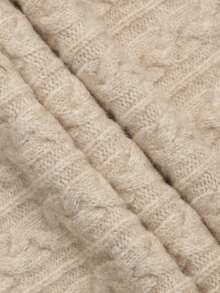 NiceArt Women's Autumn/Winter Vintage Cable Knit Wool Blend Cardigan, Long Sleeve Button Design, Suitable For Daily Wear, Autumn Outfit, Halloween - Khaki - View 6