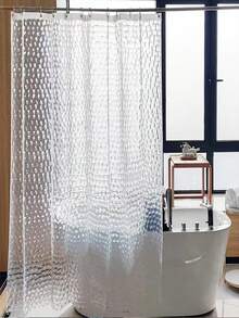 3D Water Cube Transparent PEVA Shower Curtain, Thickened Waterproof & Mildew-Resistant Bathroom Partition Curtain, Bathroom Shower Water Barrier Curtain - Clear - View 5