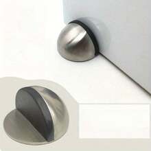 4pcs Steel Door Stopper With Rubber Cushion, No Drill Anti-Collision Glass Door Fixer, Suitable For Home And Bathroom - A - View 9