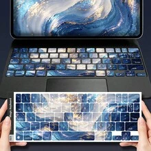Full Keyboard Stickers For Computer, Amber Green, Starry Purple Ink Wash Star Cluster Pattern, Suitable For 10.9-INCH Magic Keyboard, Independent Key Cut, Perfect Size To Beautify Computer, Waterproof, Wear-Resistant, Non-Fading, Easy To Apply And Removable Without Residue, Multiple Patterns Available - View 14