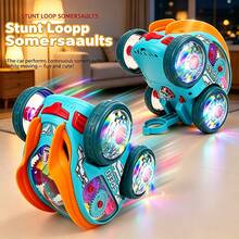 Electric Stunt Rotating Flipping Toy Car, Suitable For Toddler Boys And Girls, 360° Automatic Rotation And Continuous Flipping Action, Transparent Visible Gears, Colorful LED Lights And Music, Interactive Children's Birthday Party Gift - Multicolor - View 6