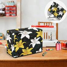 1pc Dust-Proof Cover For Sewing Machine, Modern Style Polyester Flower Printing. Home Decoration, Household Appliance Cover. Dust-Proof And Washable. - Full Coverage - View 1