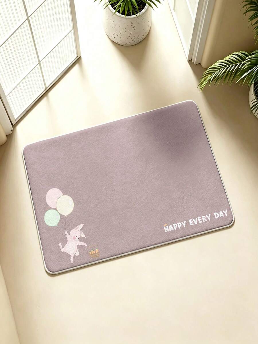SANJIANGDI 1 buah Keset Dapur Kelinci Kecil Ungu Taro Wangi, Bahan Kasmir Imitasi 0,6mm, Lembut dan Dapat Dicuci dengan Mesin, Cocok untuk Dapur, Lorong, Kamar Mandi, Ruang Tamu, Pintu Masuk Luar Ruangan, dan Toilet, Dapat Digunakan Sepanjang Tahun dan Dapat Disesuaikan dengan Berbagai Kesempatan. - MultiWarna - View 1