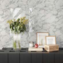 Self-Adhesive Marble Pattern Wall Sticker - 1pc Waterproof Wallpaper, Furniture Refurbishing Sticker, Suitable For Kitchen And Bathroom Walls And Countertop Decoration, As Well As Room Decor - A - View 8