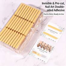 3/5/10/50pcs Nail Supplies Kraft Paper Double-Sided Display Tape, Suitable For Nail Salon Display And Packaging, Double-Sided Nail Display Tape, Can Be Used For Nail Tips, Color Cards And Crystal Handle Nail Adhesion. - Brown - View 3