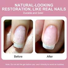 LIMEGIRL 5g Fiber Rubber Base Gel, Gel Perbaikan Kuku Serat, Lapisan Dasar Pembangun Perata Sendiri untuk Penguatan & Perpanjangan Kuku, Manikur DIY Ramah Pemula, Gel UV/LED - Clear - View 2