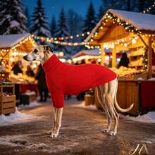 HaoX 2pcs Winter Medium/Large Dog Sweater + Free Hanger Set, Red Ribbed Knit Pet Clothing, Comfortable Warm Elastic Dog Pullover, Suitable For Outdoor Walking And Daily Wear Warm Outfit - Red - View 2